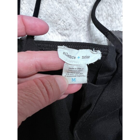 Silence + Noise Black Mesh Trim Bralette Top M - Picture 3 of 5